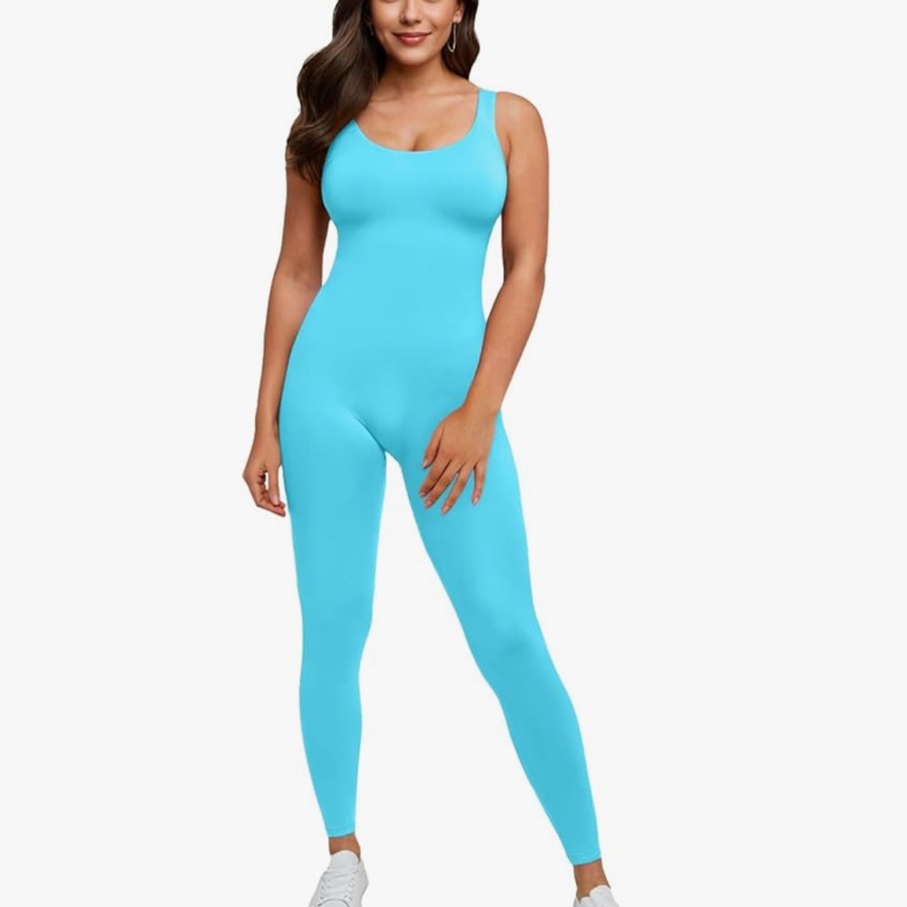 Bright Blue Sleeveless Jumpsuit- size M